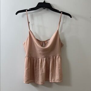 American Eagle Outfitters Pink Sleeveless Peplum Camisole